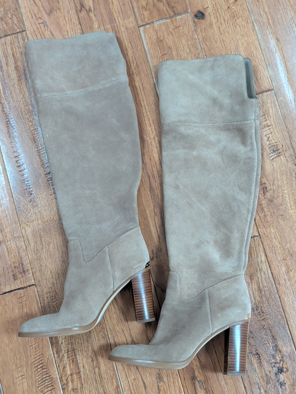Michael Kors Over-the-Knee Suede Boots in Taupe